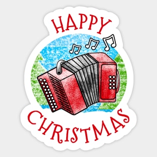 Christmas Accordion Accordionist Musician Xmas 2022 Sticker